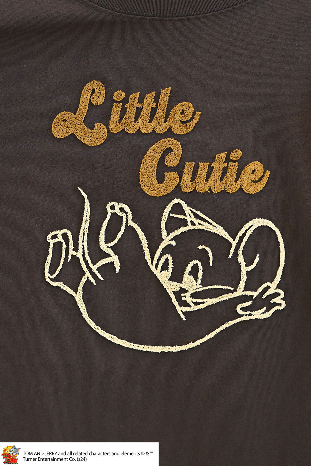 トムとジェリーハブラシ刺繍半袖TEE