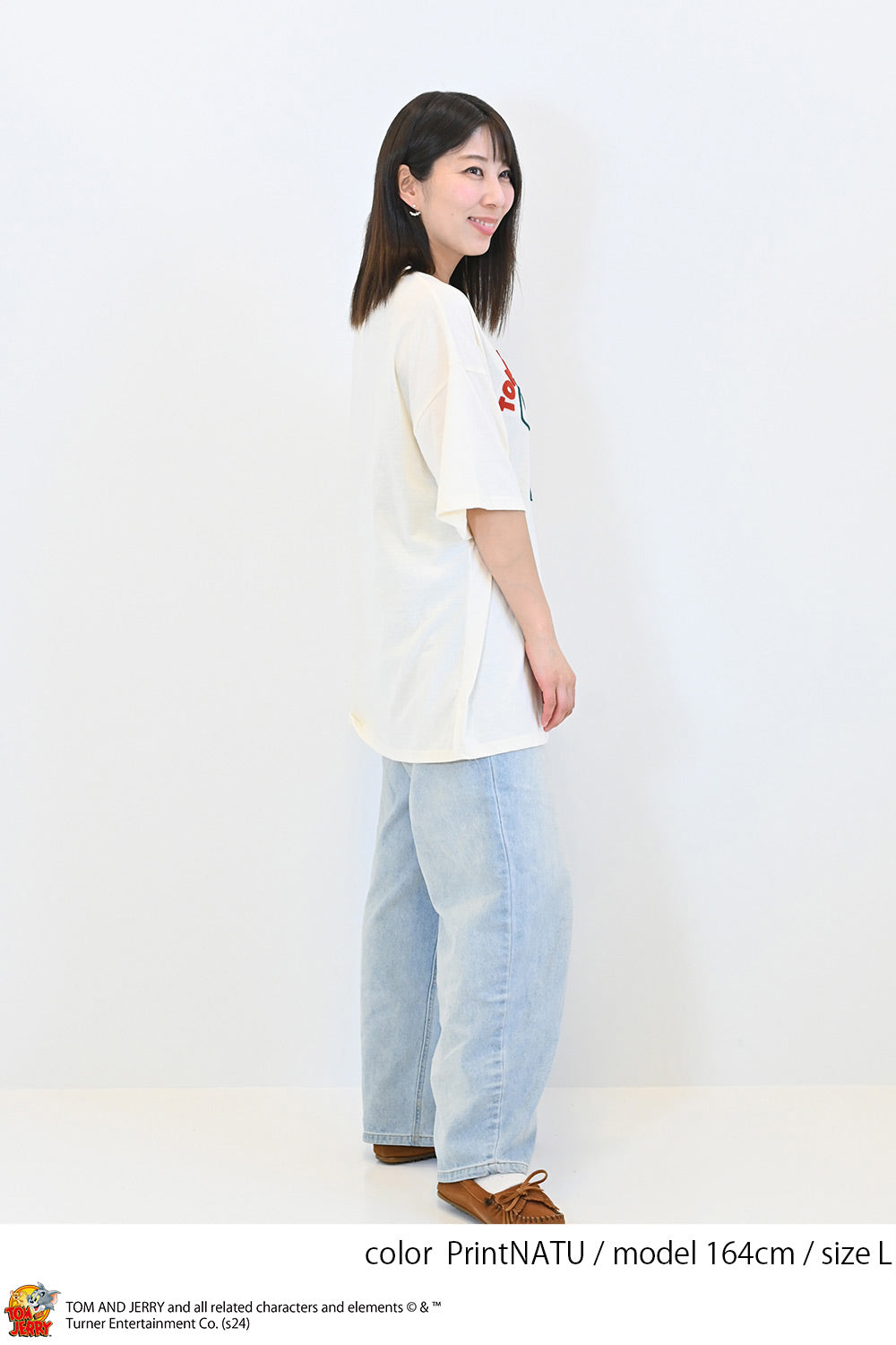 トムとジェリーハブラシ刺繍半袖TEE