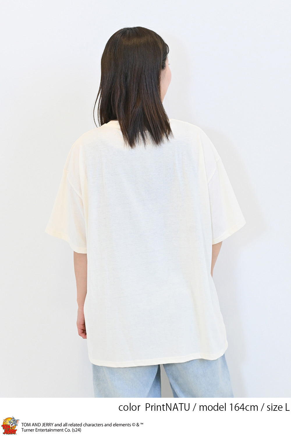 トムとジェリーハブラシ刺繍半袖TEE