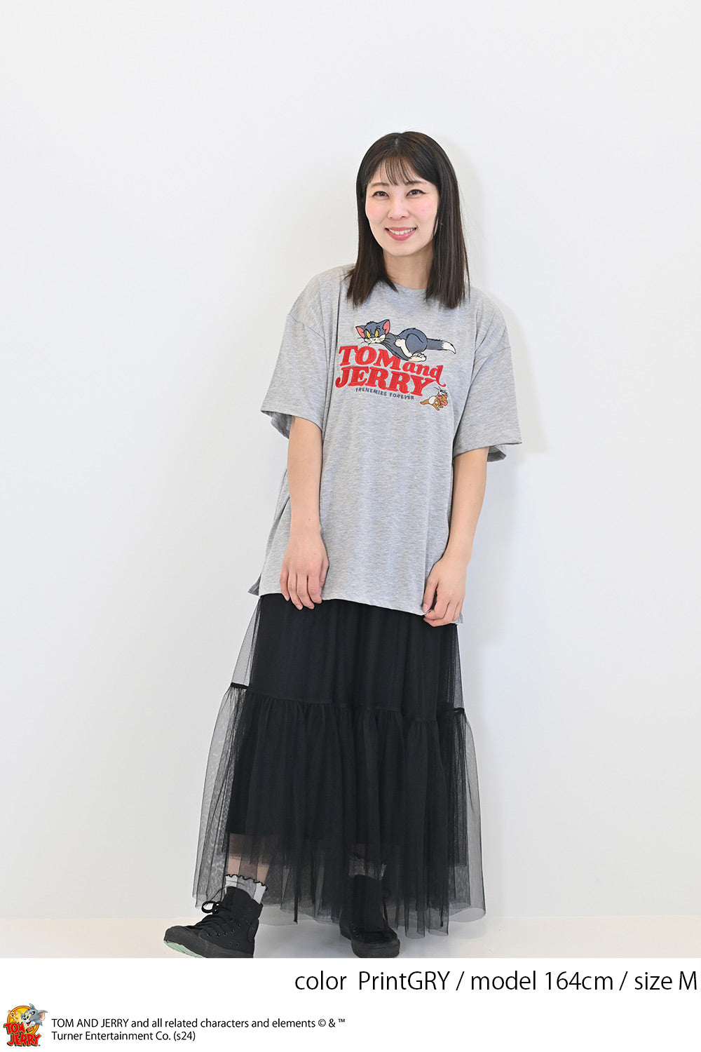 トムとジェリー総刺繍半袖TEE