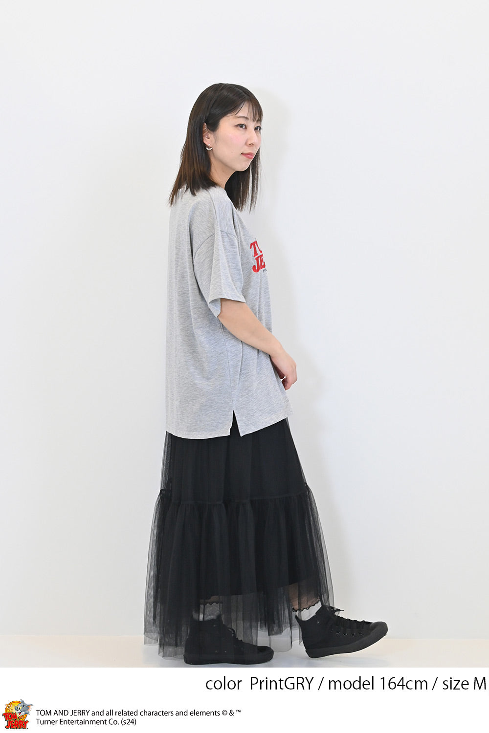 トムとジェリー総刺繍半袖TEE