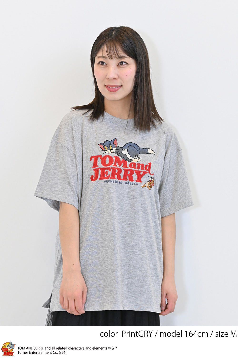 トムとジェリー総刺繍半袖TEE