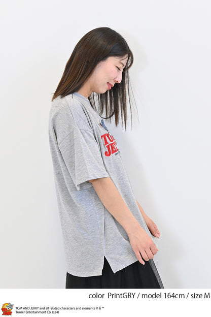 トムとジェリー総刺繍半袖TEE