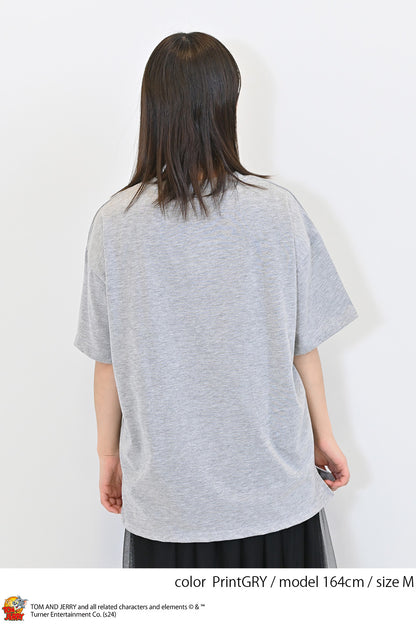 トムとジェリー総刺繍半袖TEE