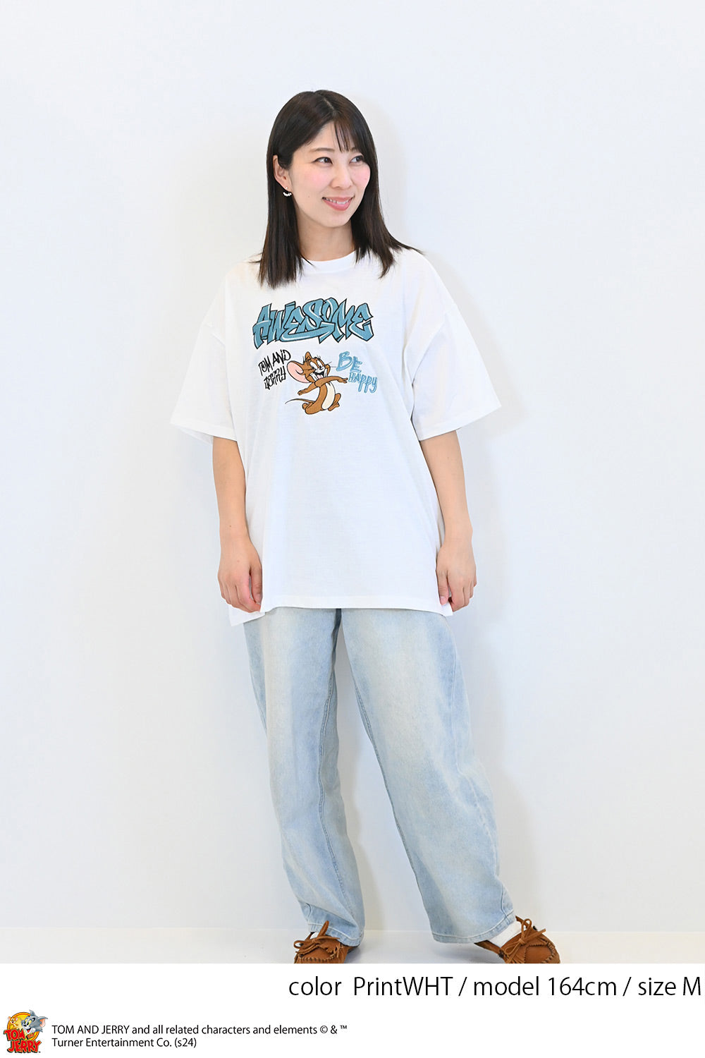 トムとジェリー総刺繍半袖TEE