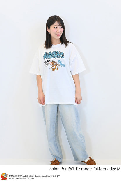 トムとジェリー総刺繍半袖TEE