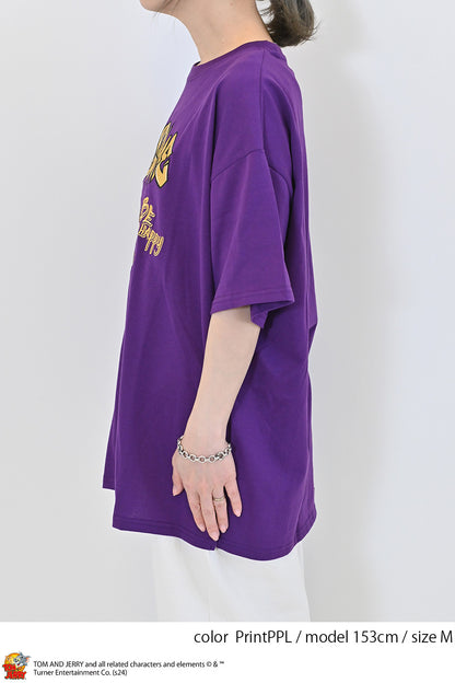 トムとジェリー総刺繍半袖TEE