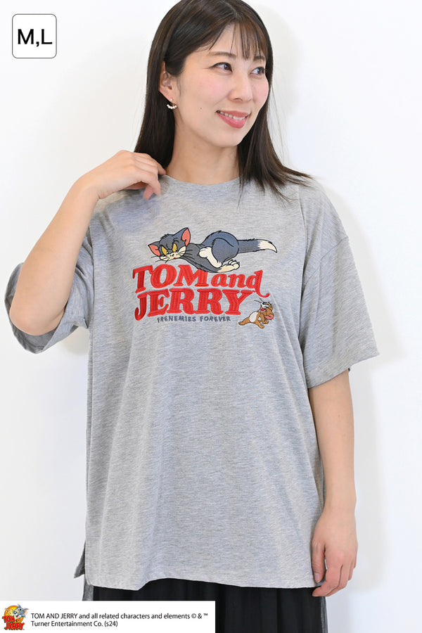 ≪SALE≫トムとジェリー総刺繍半袖TEE