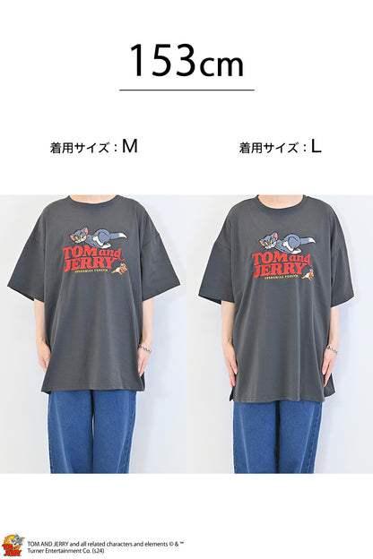 トムとジェリー総刺繍半袖TEE