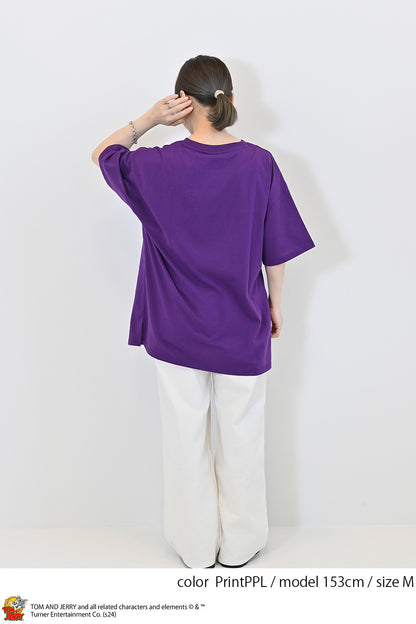トムとジェリー総刺繍半袖TEE