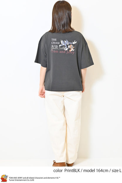 ≪SALE≫Tom and Jerry Jersey Short Sleeve Wide Tee