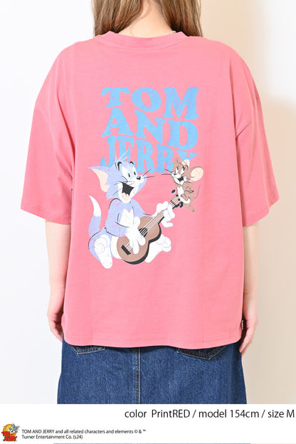 ≪SALE≫Tom and Jerry Jersey Short Sleeve Wide Tee