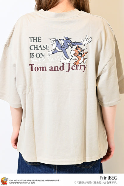 ≪SALE≫Tom and Jerry Jersey Short Sleeve Wide Tee