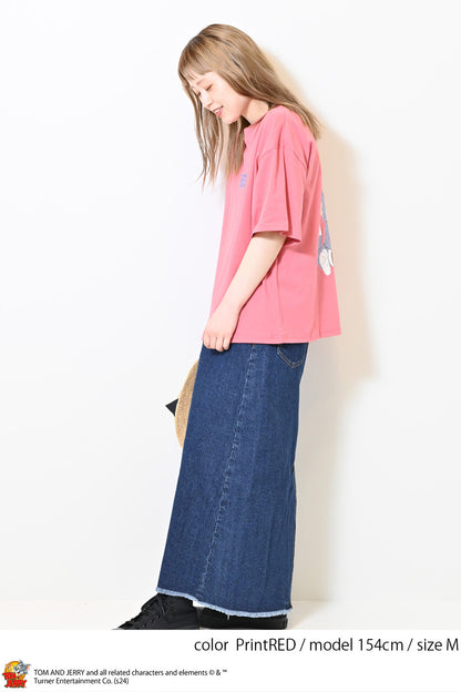 ≪SALE≫Tom and Jerry Jersey Short Sleeve Wide Tee