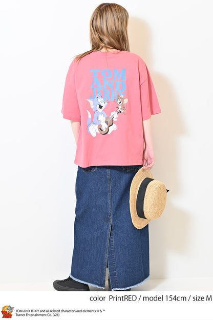 ≪SALE≫Tom and Jerry Jersey Short Sleeve Wide Tee