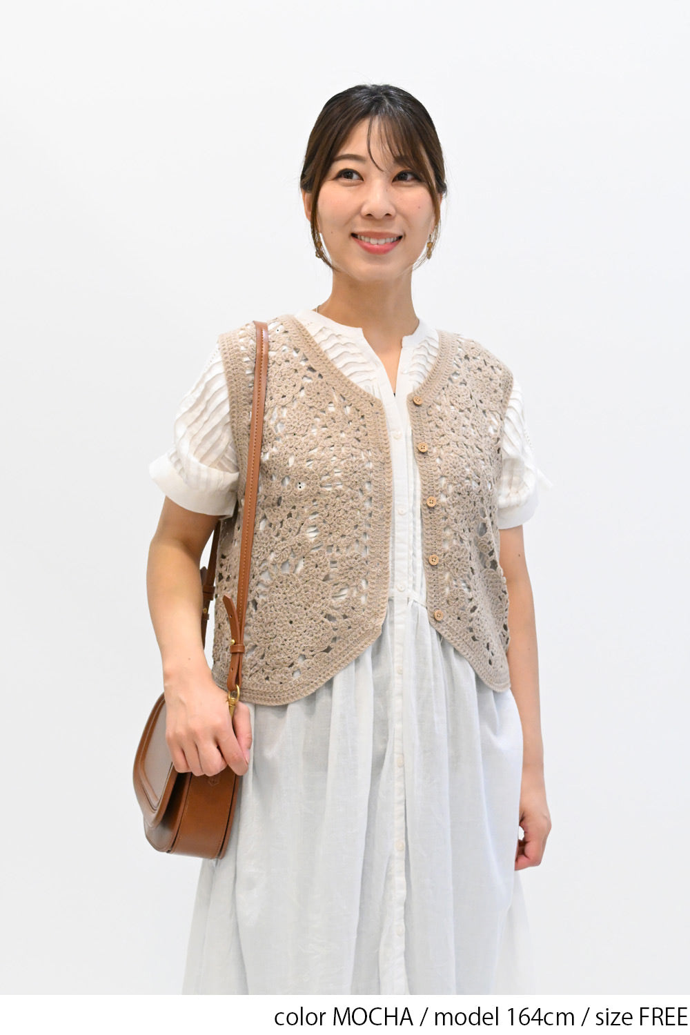 8月18日入荷予定》【no jean】クロシェ編みニットベスト – HEART