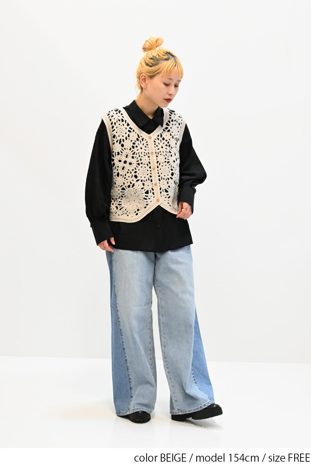 ≪SALE≫【no jean】クロシェ編みニットベスト – HEART MARKET