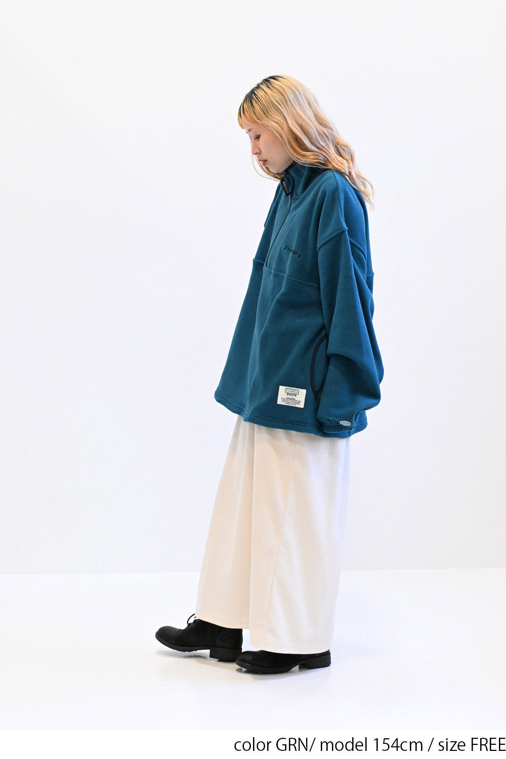 ≪SALE≫【DISCUS】Fleece Piping Color Block Half Zip Pullover