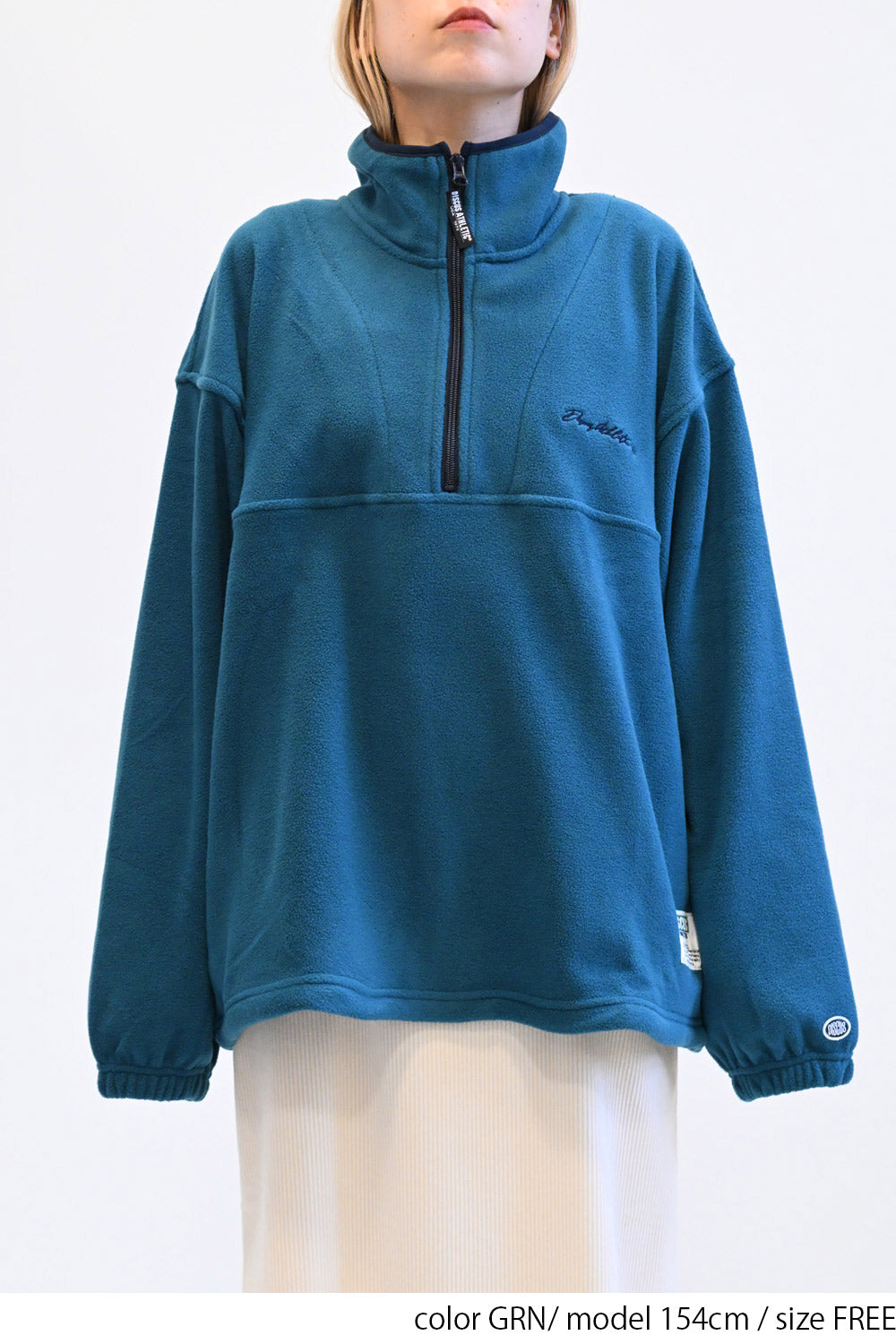 ≪SALE≫【DISCUS】Fleece Piping Color Block Half Zip Pullover