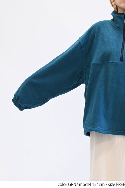 ≪SALE≫【DISCUS】Fleece Piping Color Block Half Zip Pullover