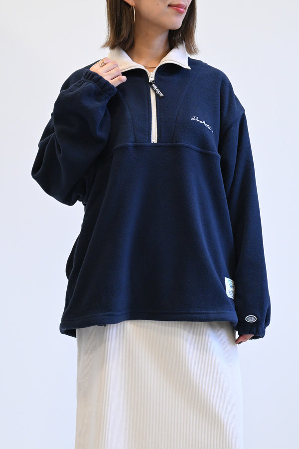 ≪SALE≫【DISCUS】Fleece Piping Color Block Half Zip Pullover