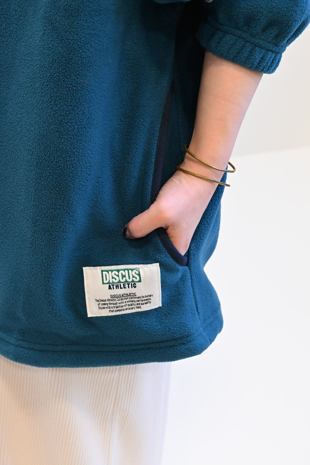 ≪SALE≫【DISCUS】Fleece Piping Color Block Half Zip Pullover