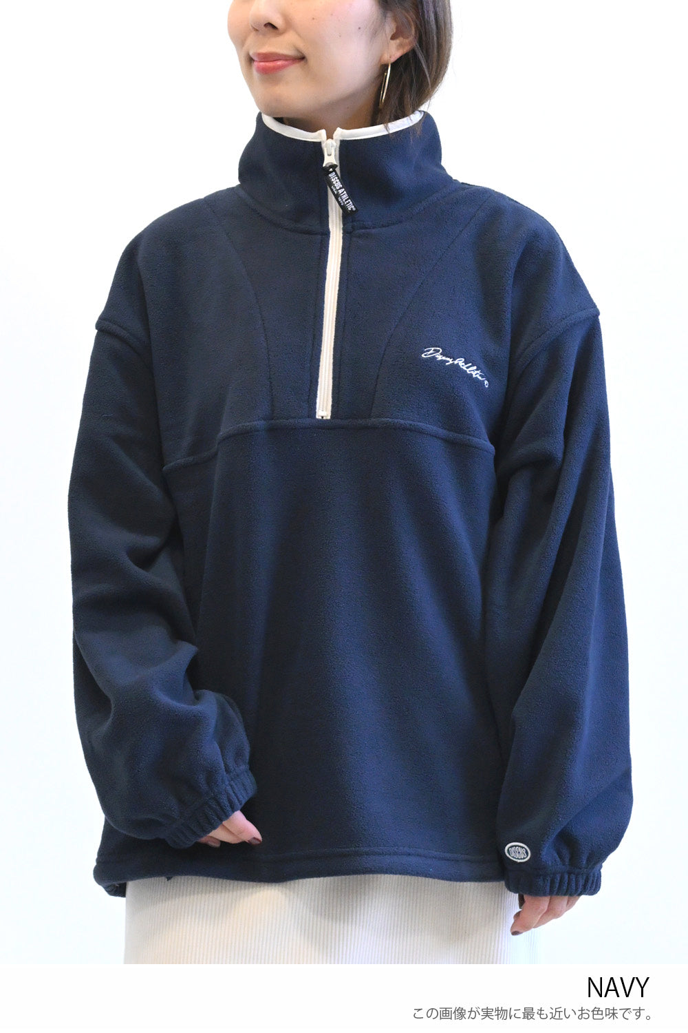 ≪SALE≫【DISCUS】Fleece Piping Color Block Half Zip Pullover