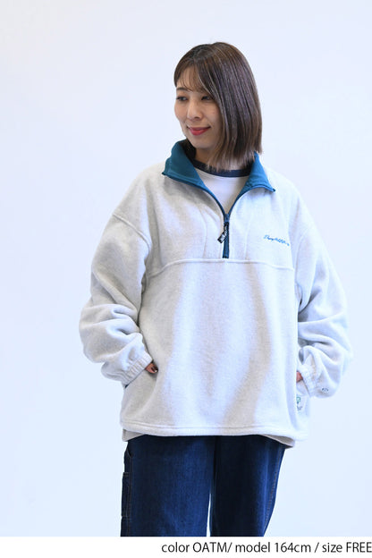 ≪SALE≫【DISCUS】Fleece Piping Color Block Half Zip Pullover