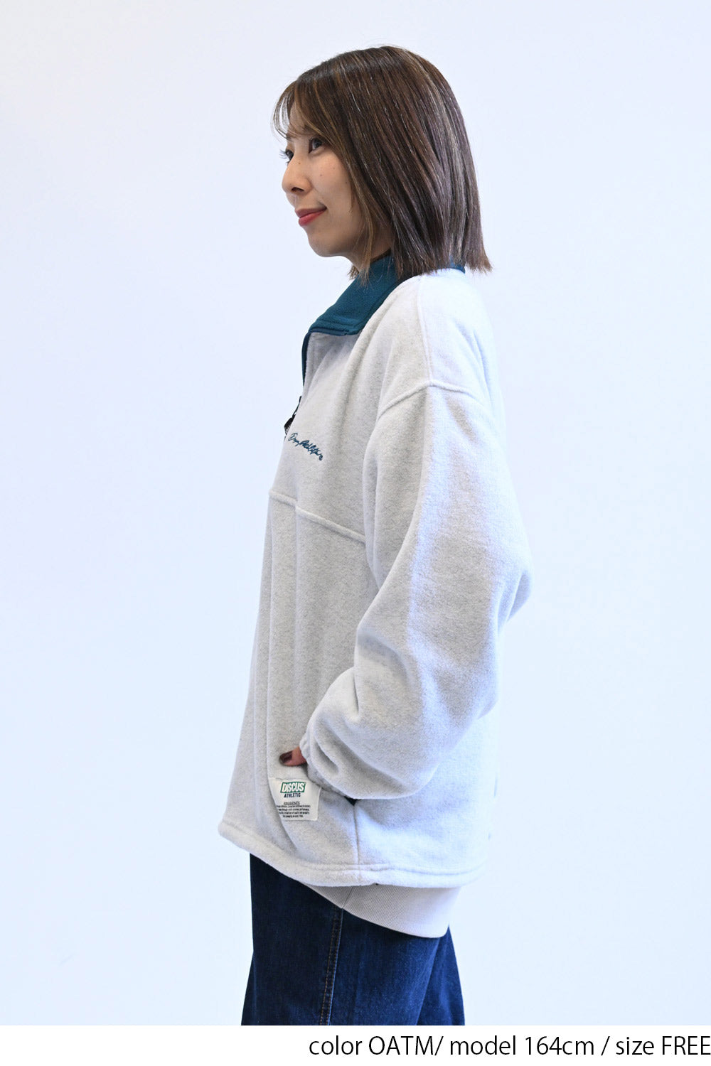 ≪SALE≫【DISCUS】Fleece Piping Color Block Half Zip Pullover