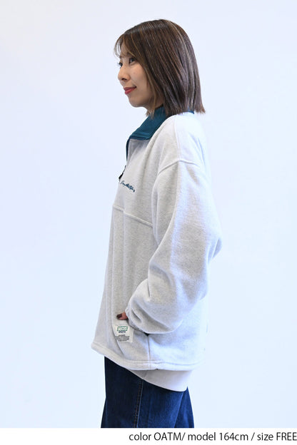 ≪SALE≫【DISCUS】Fleece Piping Color Block Half Zip Pullover