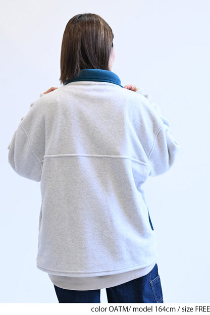 ≪SALE≫【DISCUS】Fleece Piping Color Block Half Zip Pullover