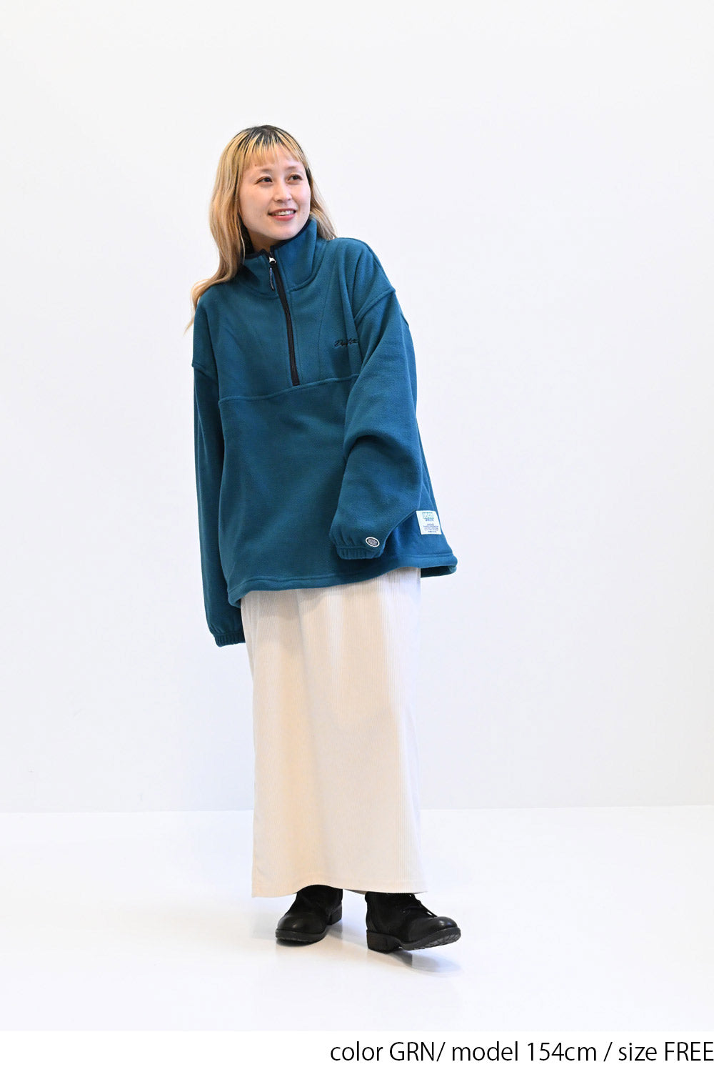 ≪SALE≫【DISCUS】Fleece Piping Color Block Half Zip Pullover