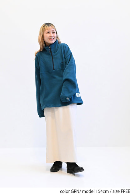 ≪SALE≫【DISCUS】Fleece Piping Color Block Half Zip Pullover