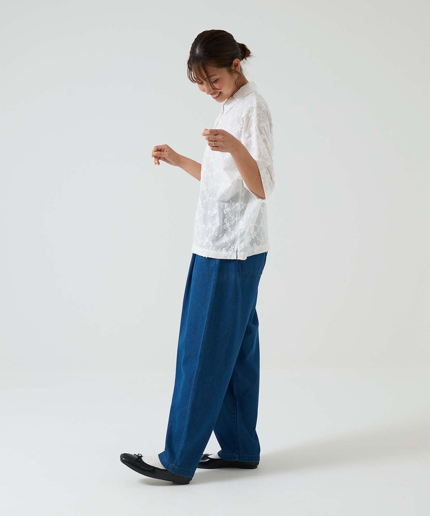 Flower Half-Sleeve Shirt