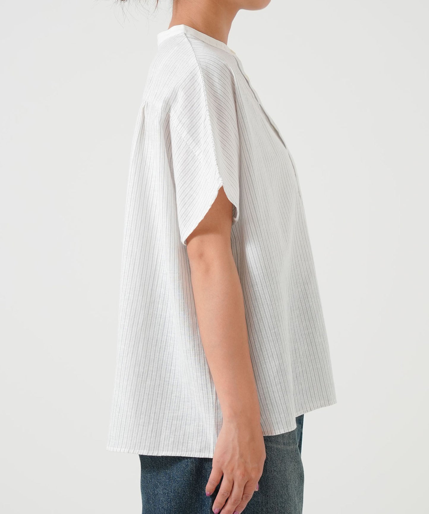 Cotton-linen short-sleeve shirt