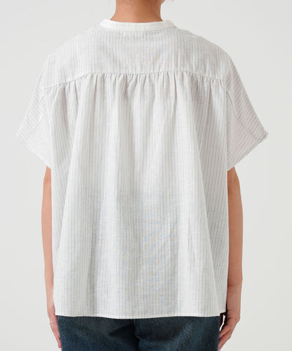 Cotton-linen short-sleeve shirt