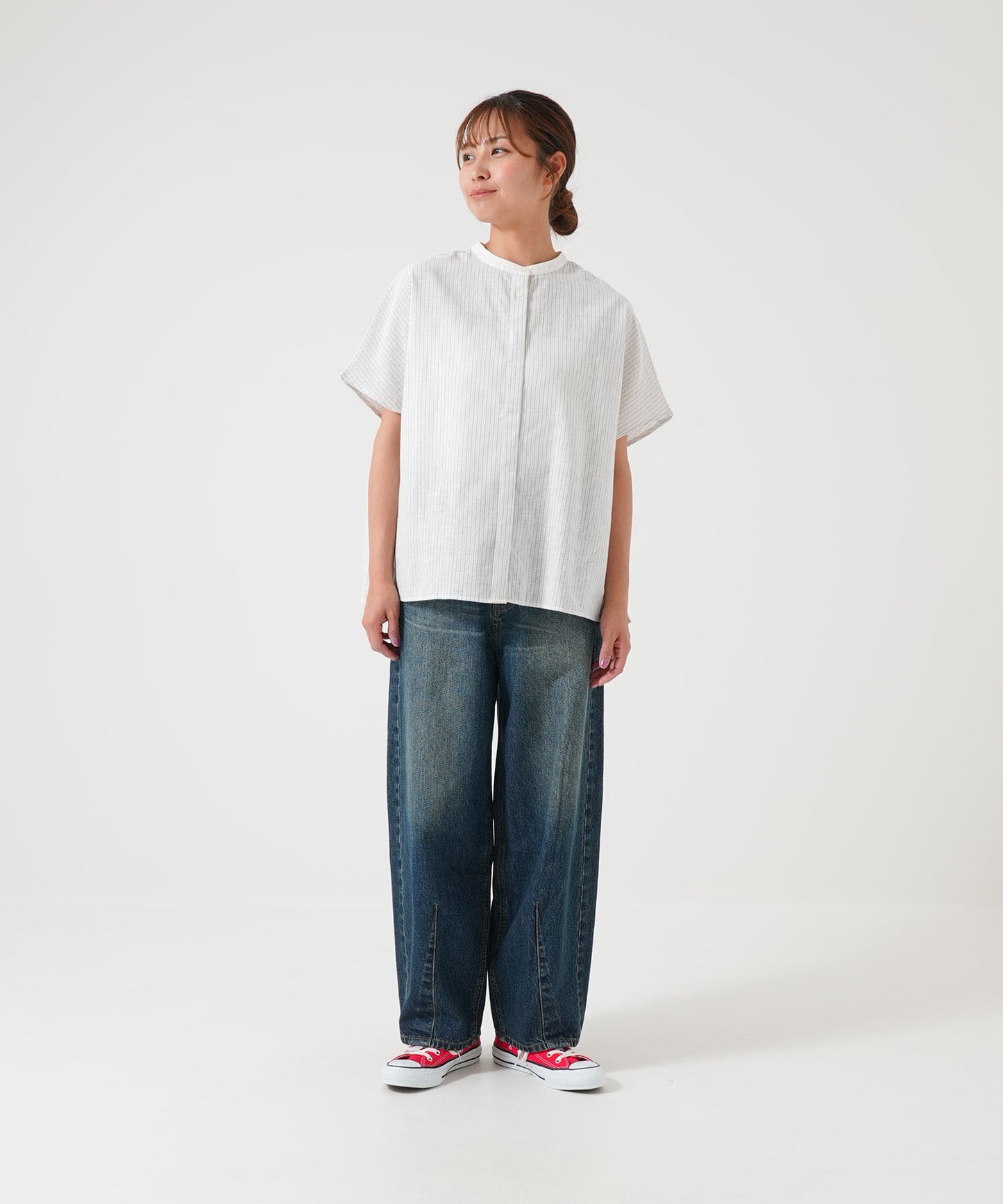 Cotton-linen short-sleeve shirt