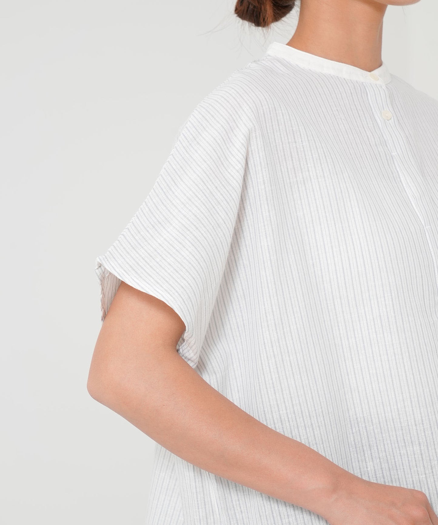 Cotton-linen short-sleeve shirt