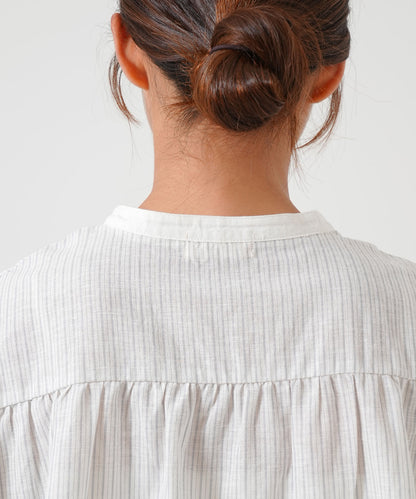 Cotton-linen short-sleeve shirt