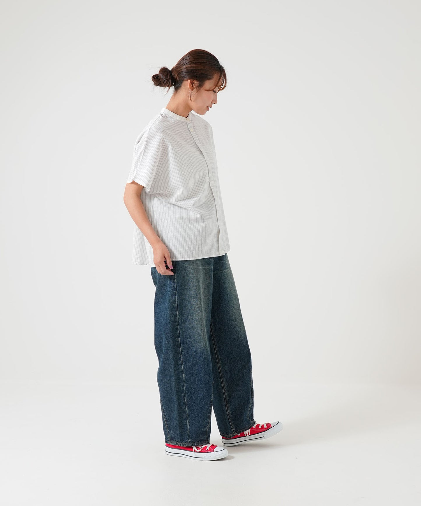 Cotton-linen short-sleeve shirt