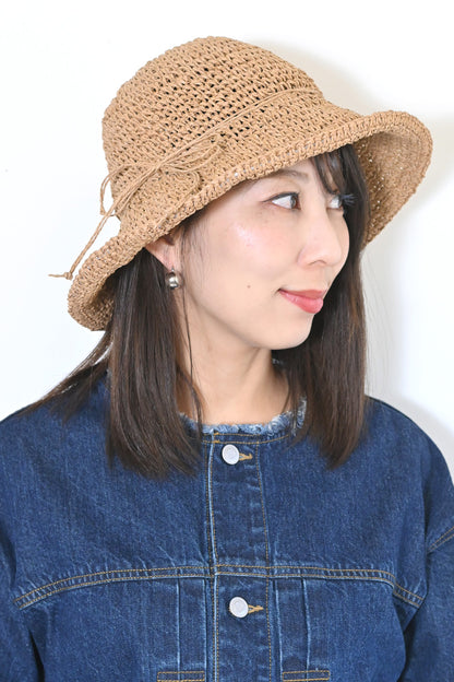シンプル細編みペーパーハット