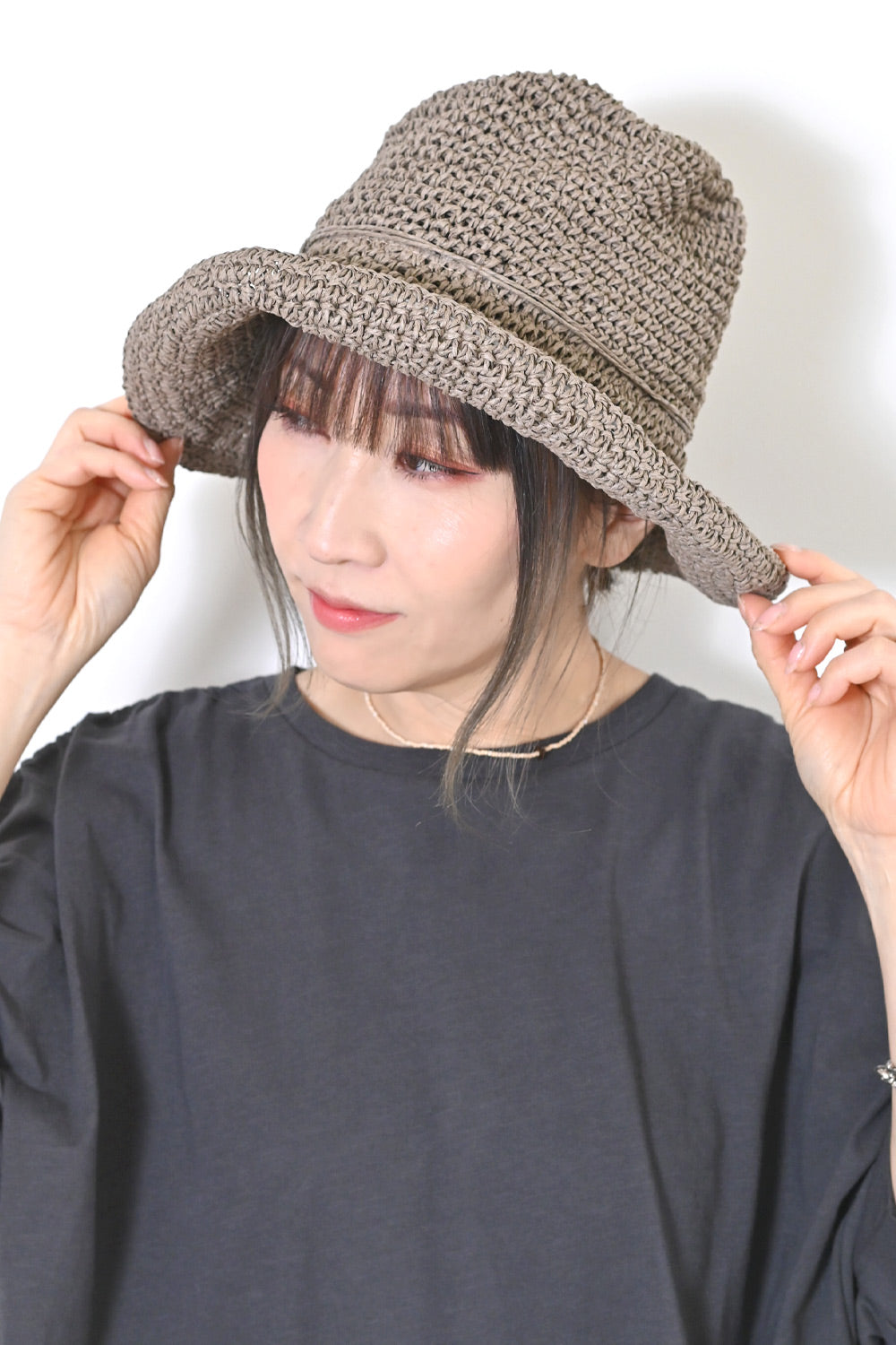 シンプル細編みペーパーハット