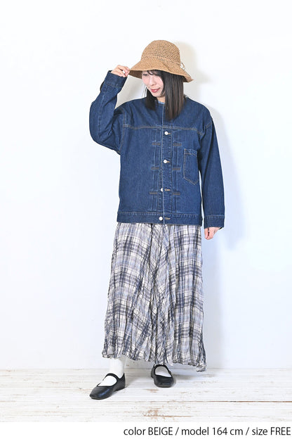 シンプル細編みペーパーハット