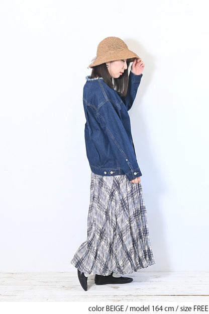 シンプル細編みペーパーハット