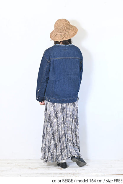 シンプル細編みペーパーハット