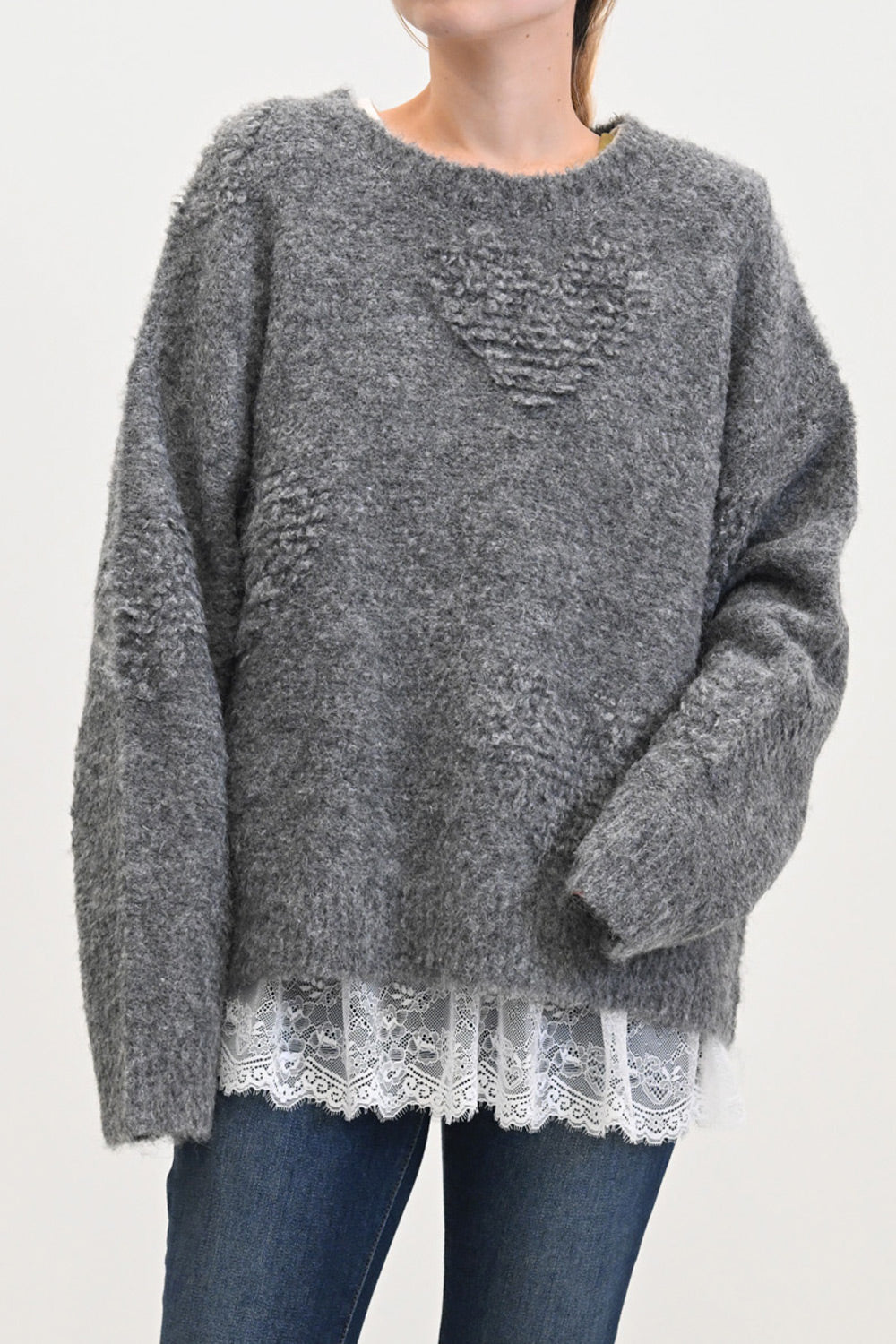 ≪SALE≫ Heart Jacquard Pullover