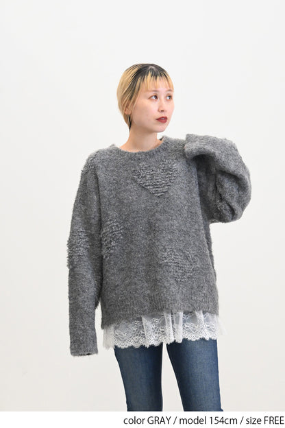 ≪SALE≫ Heart Jacquard Pullover