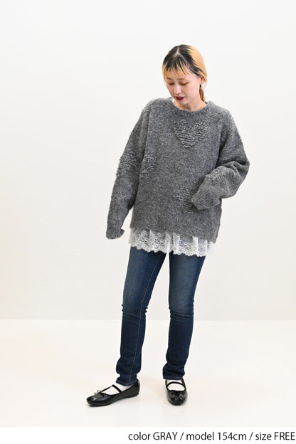 ≪SALE≫ Heart Jacquard Pullover