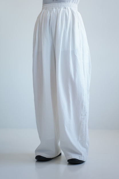 Side Lace Embroidered Wide Pants
