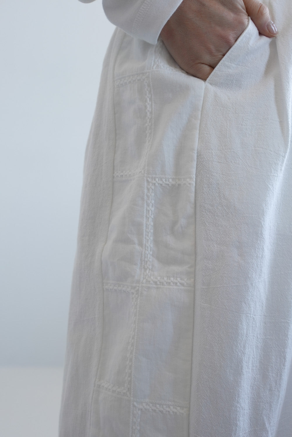 Side Lace Embroidered Wide Pants